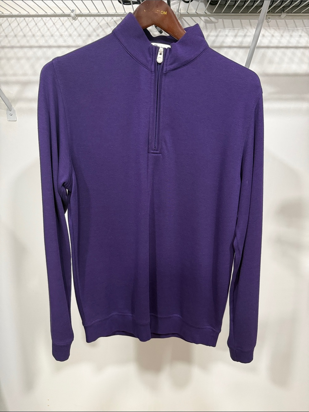 Peter Millar Men's Deep Purple Quarter-Zip Sweater